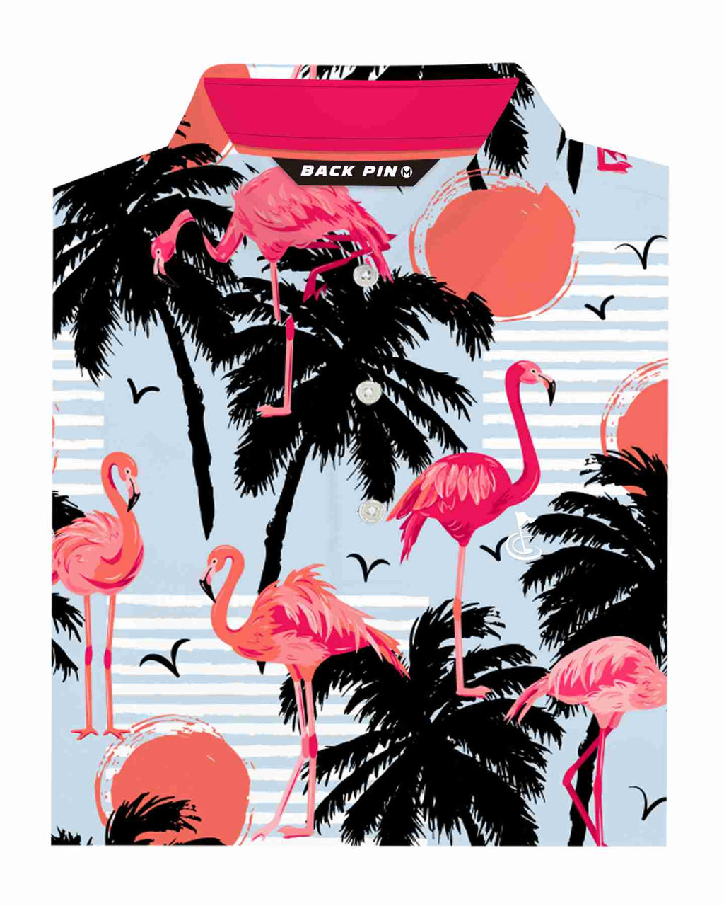 Coastal Flamingo Sunset Polo