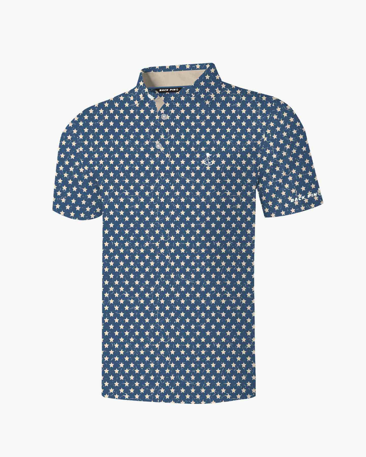 Vintage Star Print Patriot Polo