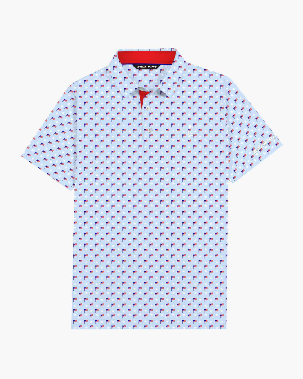 Light Blue Flag Star Polo