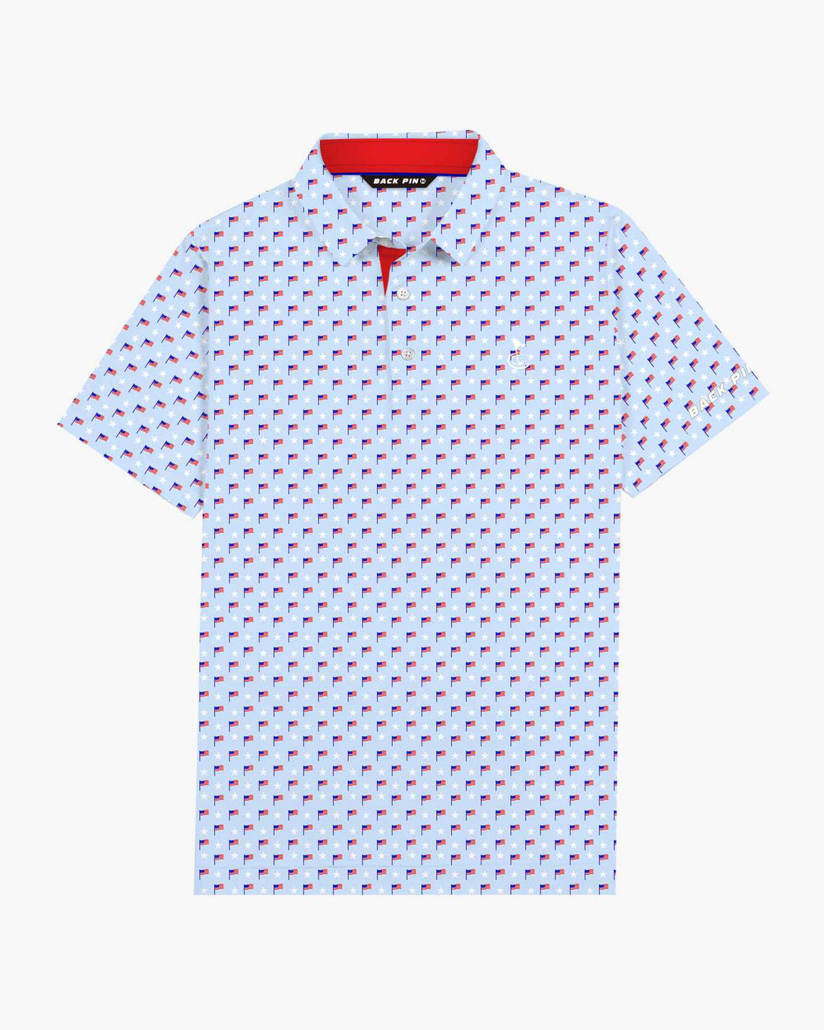 Light Blue Flag Star Polo