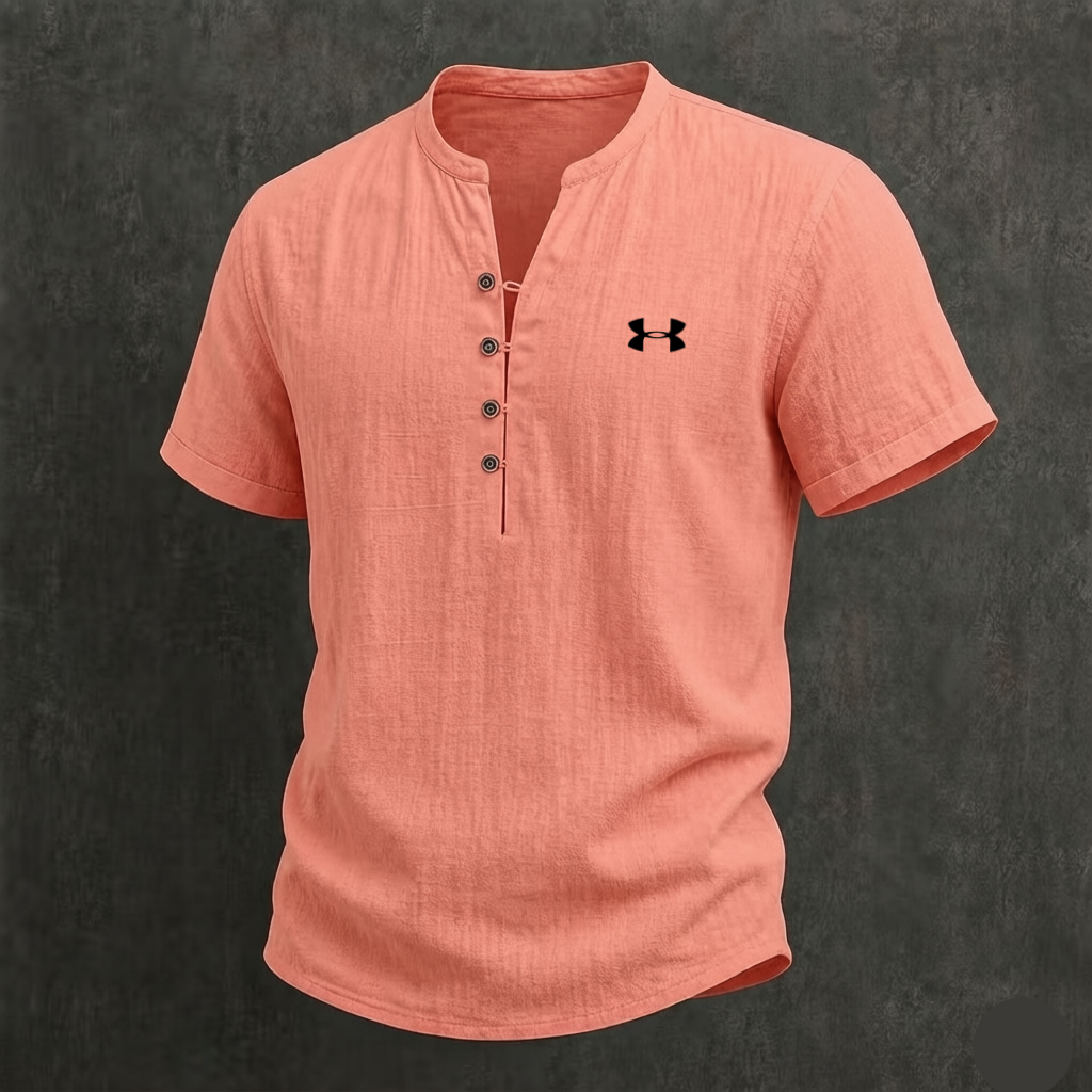 Men's Cotton Linen Vintage Breathable Casual Solid Color Button Down Shirt