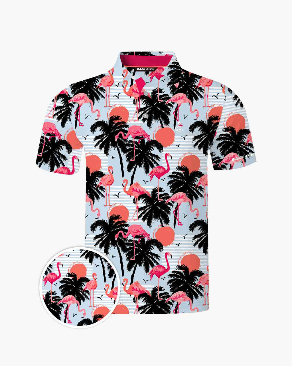Coastal Flamingo Sunset Polo