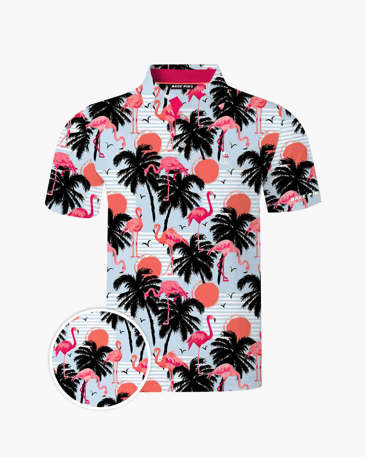Coastal Flamingo Sunset Polo