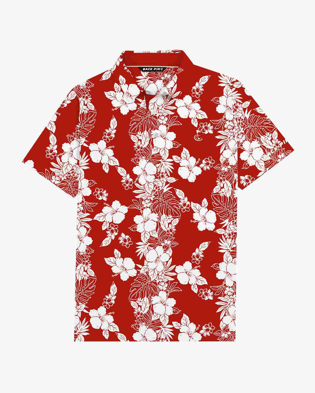 Red Hawaiian Bloom Polo
