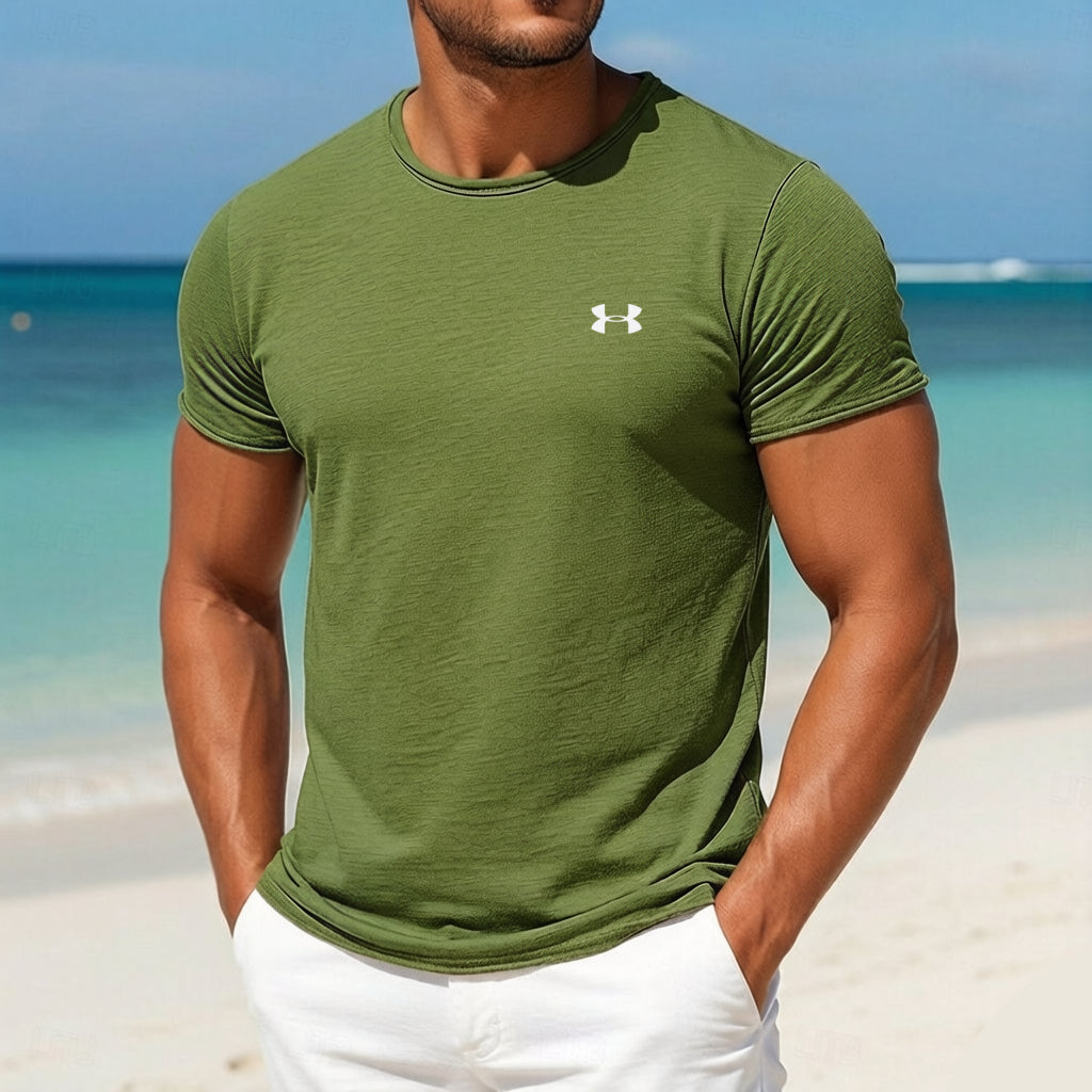 Men's Classic Versatile Cotton Linen Crew Neck T-Shirt