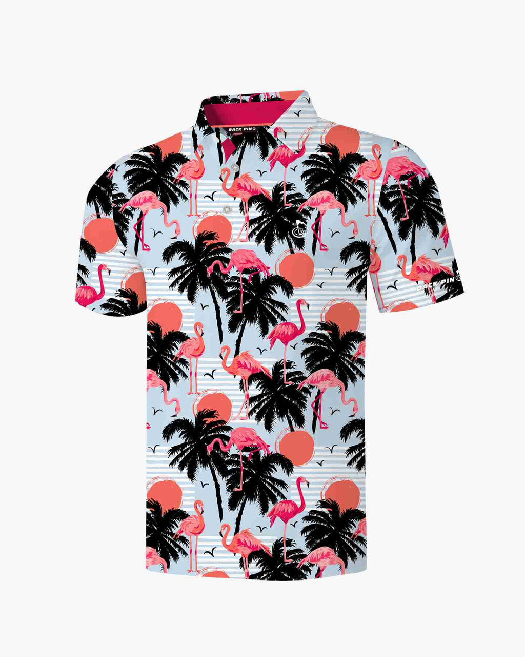 Coastal Flamingo Sunset Polo