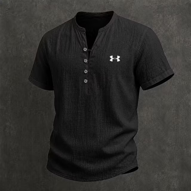 Men's Cotton Linen Vintage Breathable Casual Solid Color Button Down Shirt
