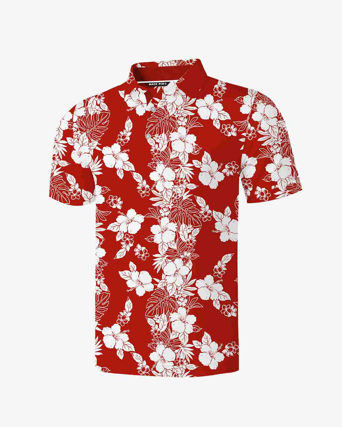 Red Hawaiian Bloom Polo