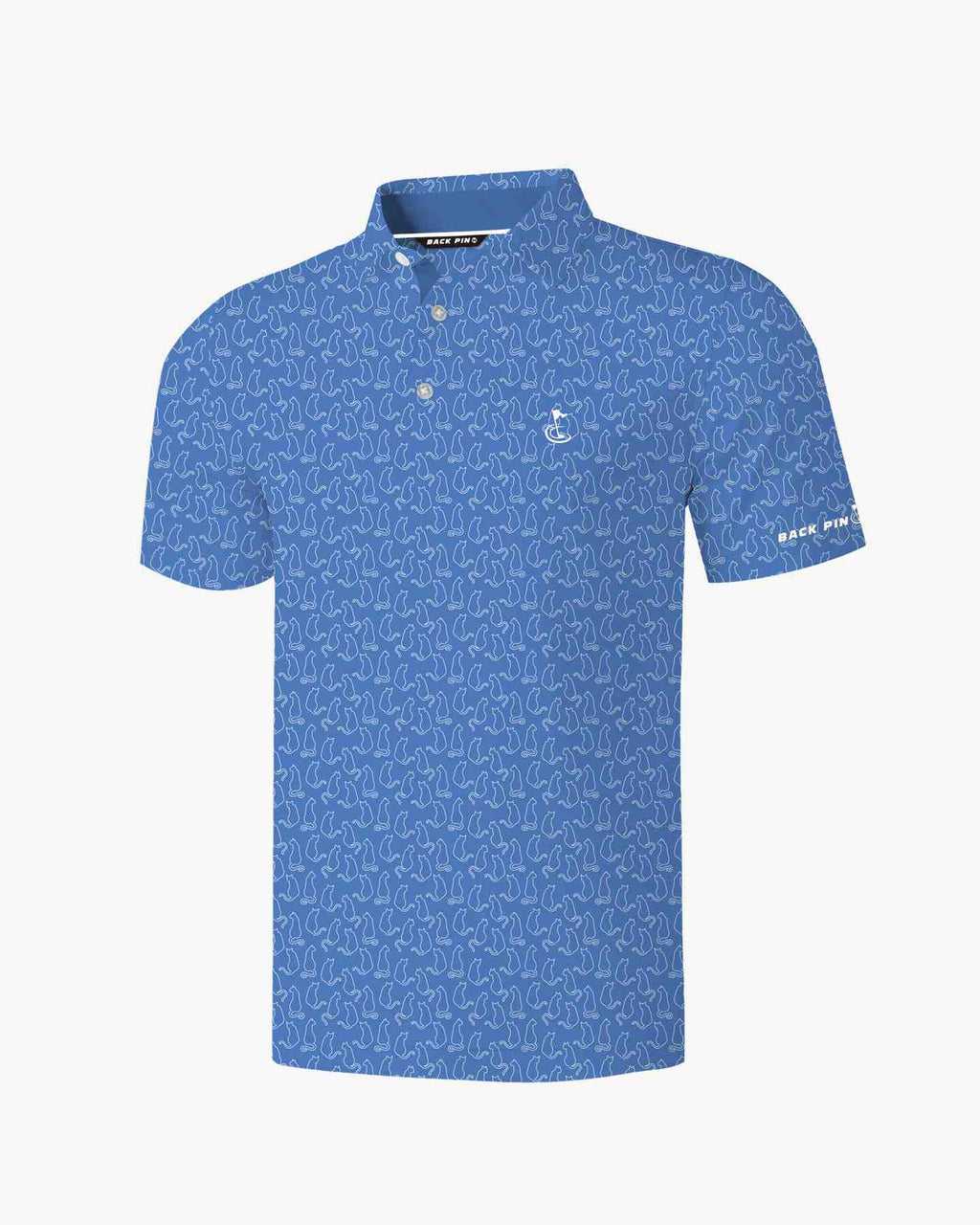 Cat Outline Print Polo