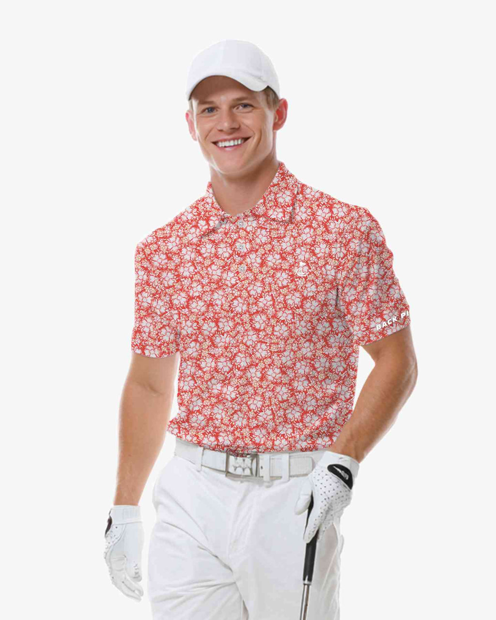 Sunset Hibiscus Polo