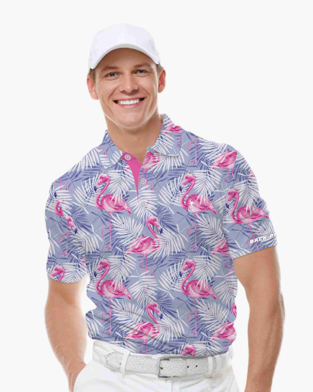 Lavender Tropic Flamingo Polo