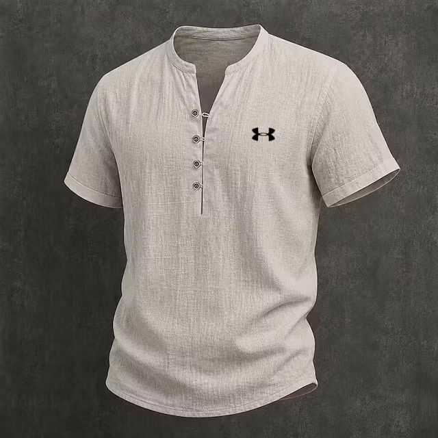 Men's Cotton Linen Vintage Breathable Casual Solid Color Button Down Shirt