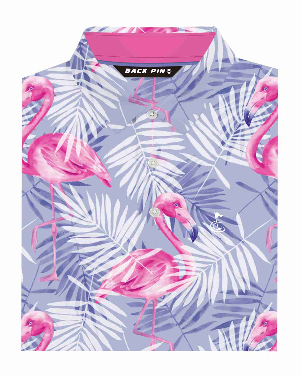 Lavender Tropic Flamingo Polo