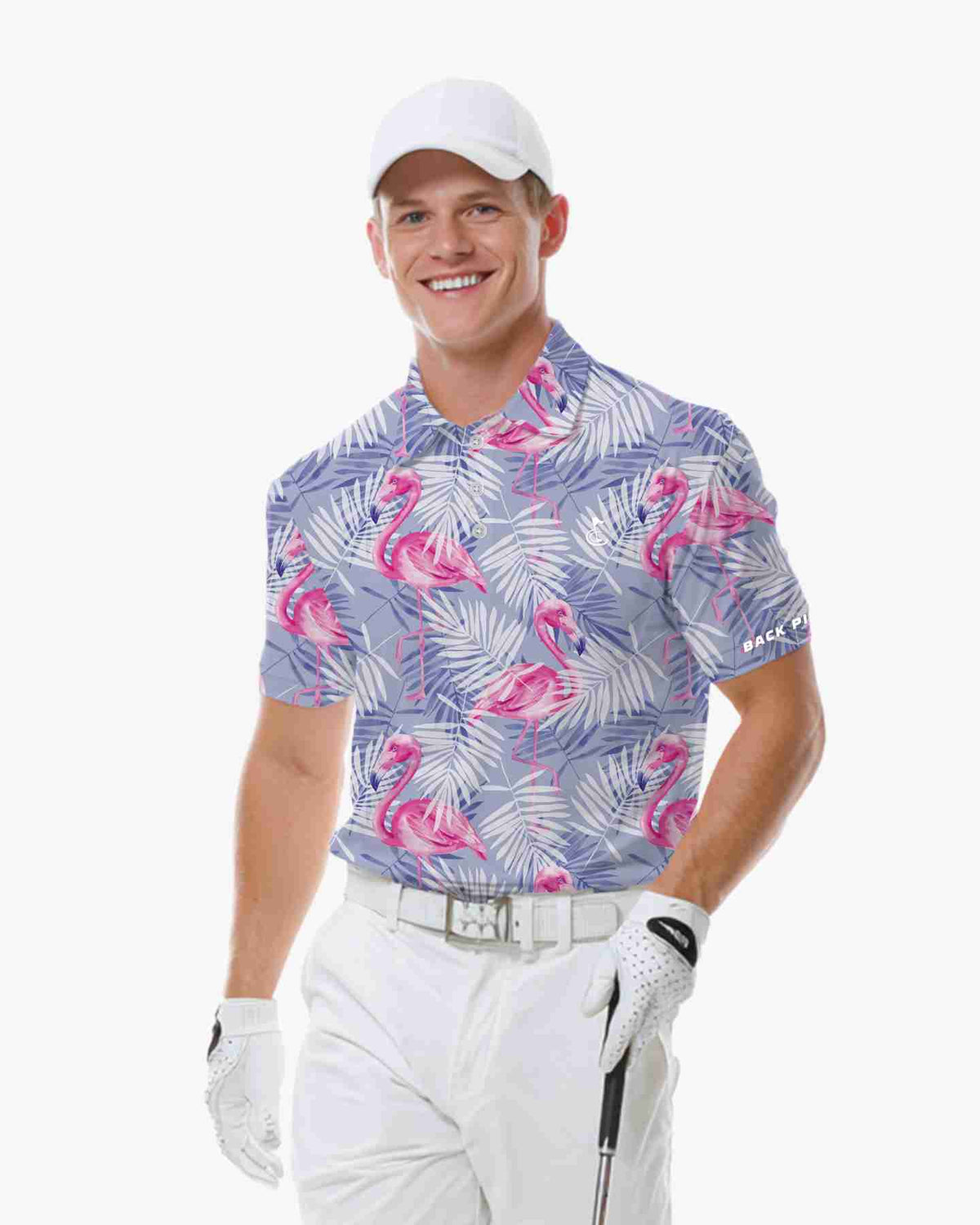 Lavender Tropic Flamingo Polo