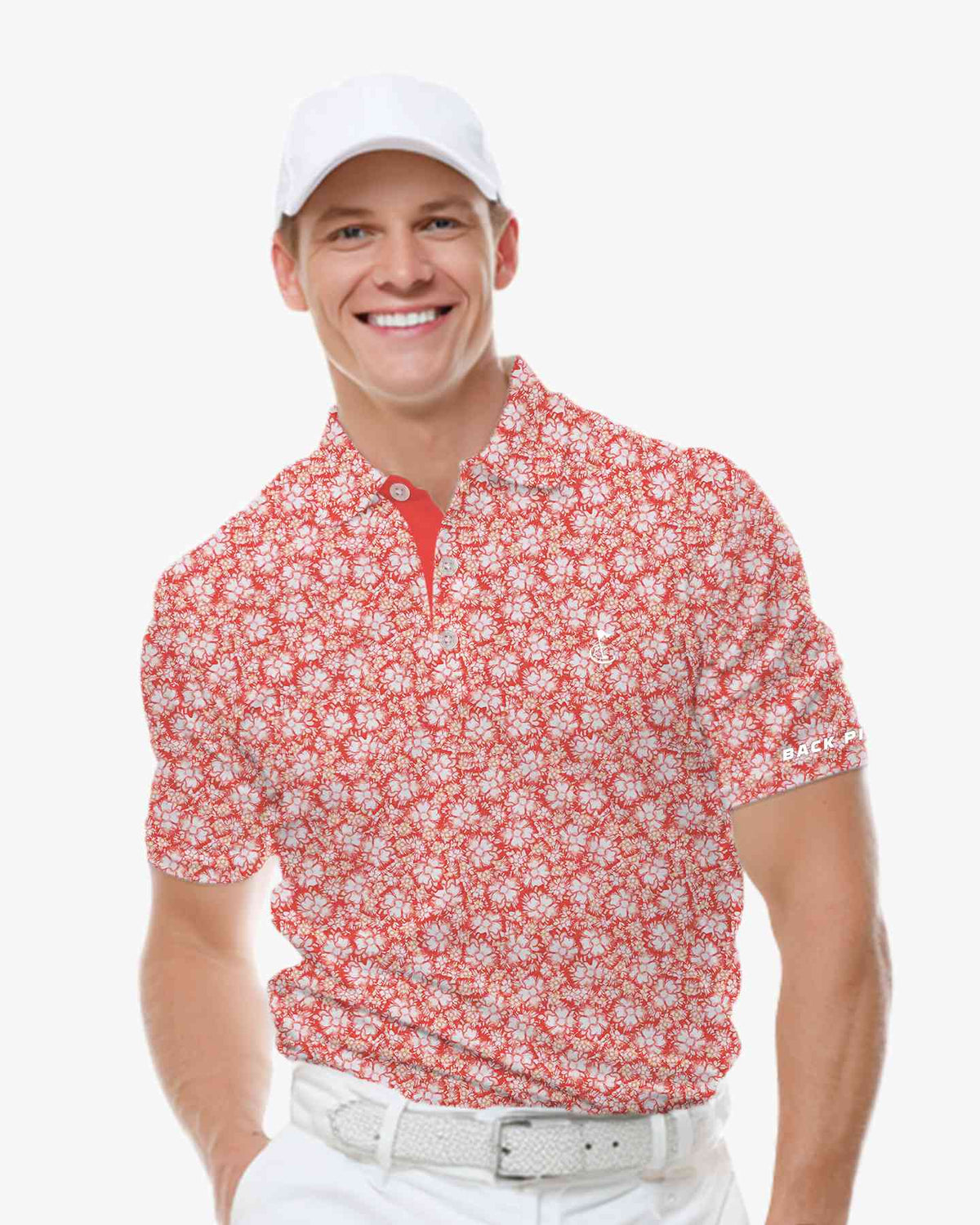 Sunset Hibiscus Polo