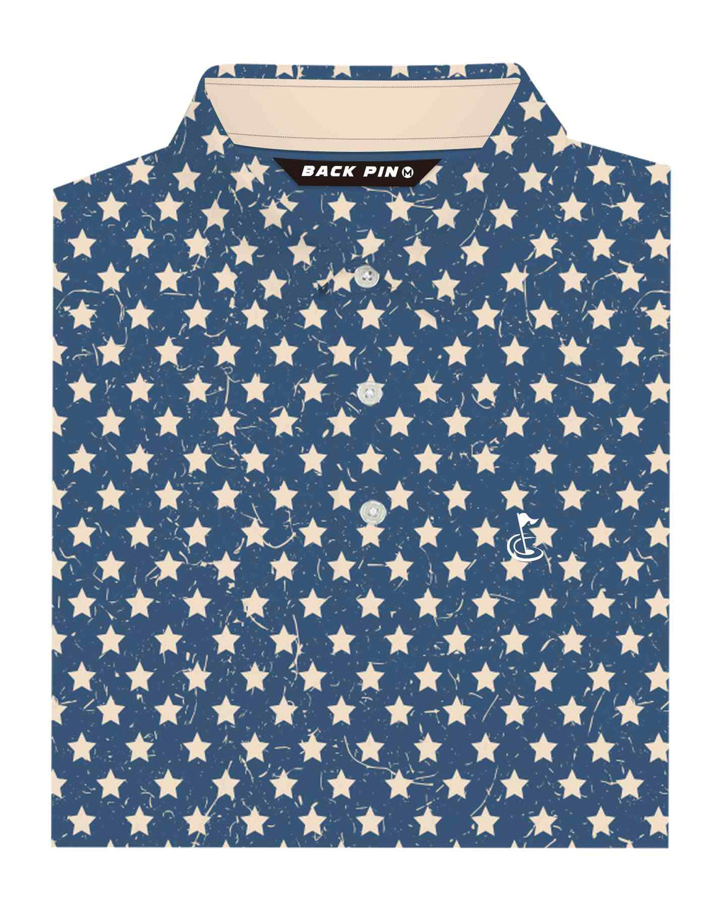 Vintage Star Print Patriot Polo