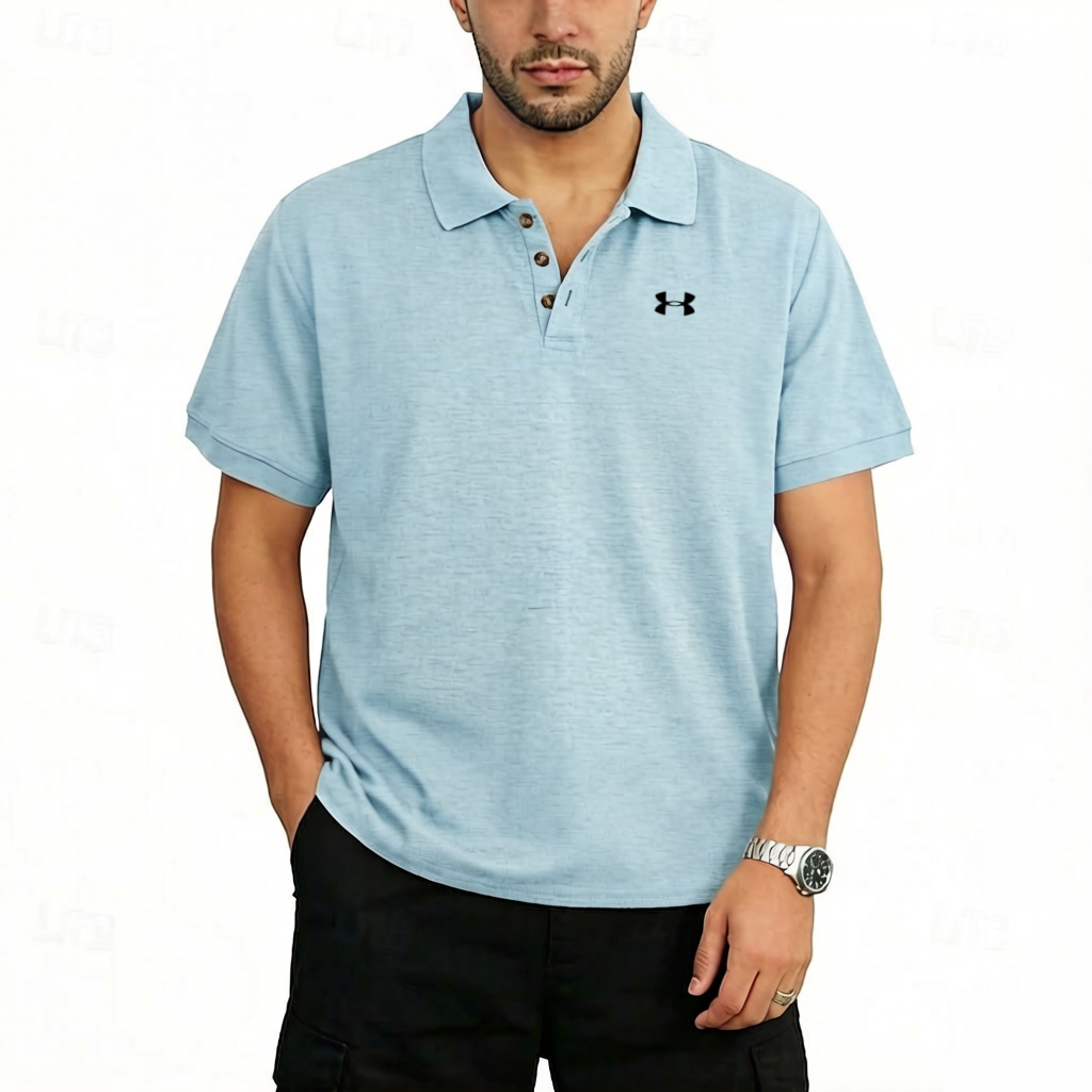 Men's Cotton Solid Color Commuting Business Casual Polo T-Shirt