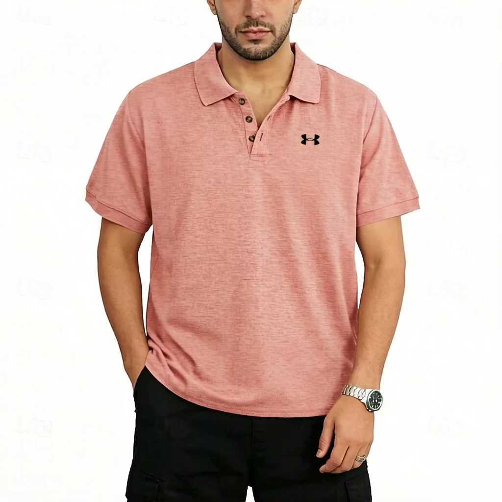 Men's Cotton Solid Color Commuting Business Casual Polo T-Shirt