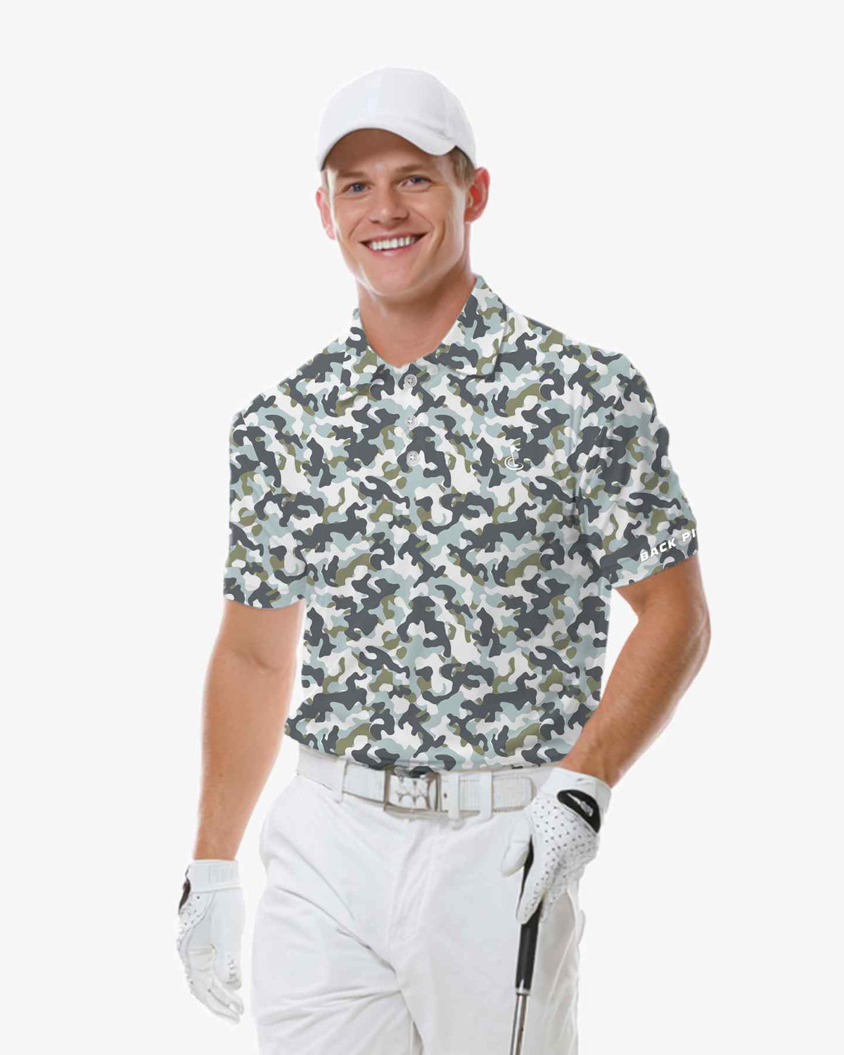 Sage Gray Camo Polo