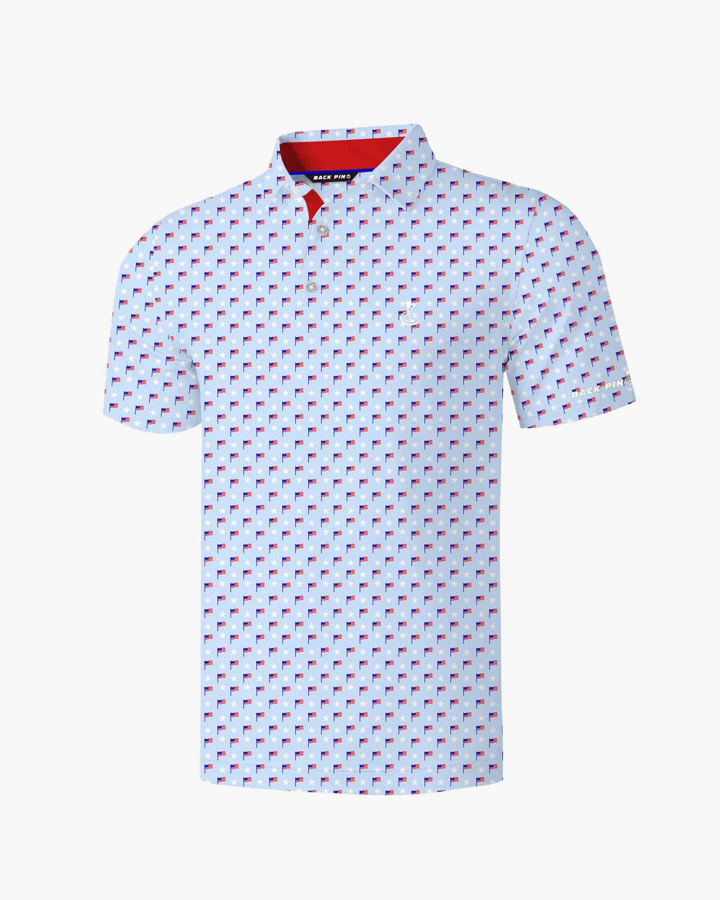 Light Blue Flag Star Polo