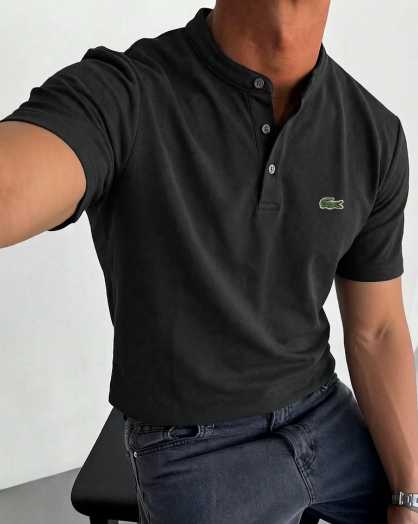 Men's Cotton Gentleman Casual Fashion Short-Sleeve Henley Shirt