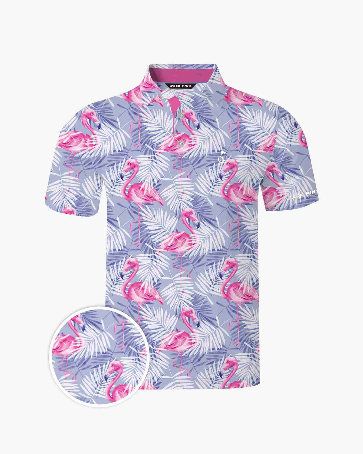 Lavender Tropic Flamingo Polo