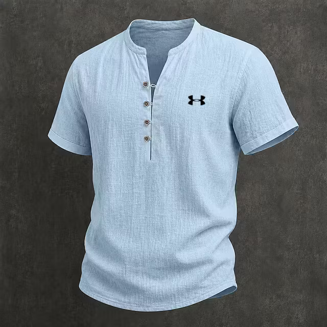 Men's Cotton Linen Vintage Breathable Casual Solid Color Button Down Shirt