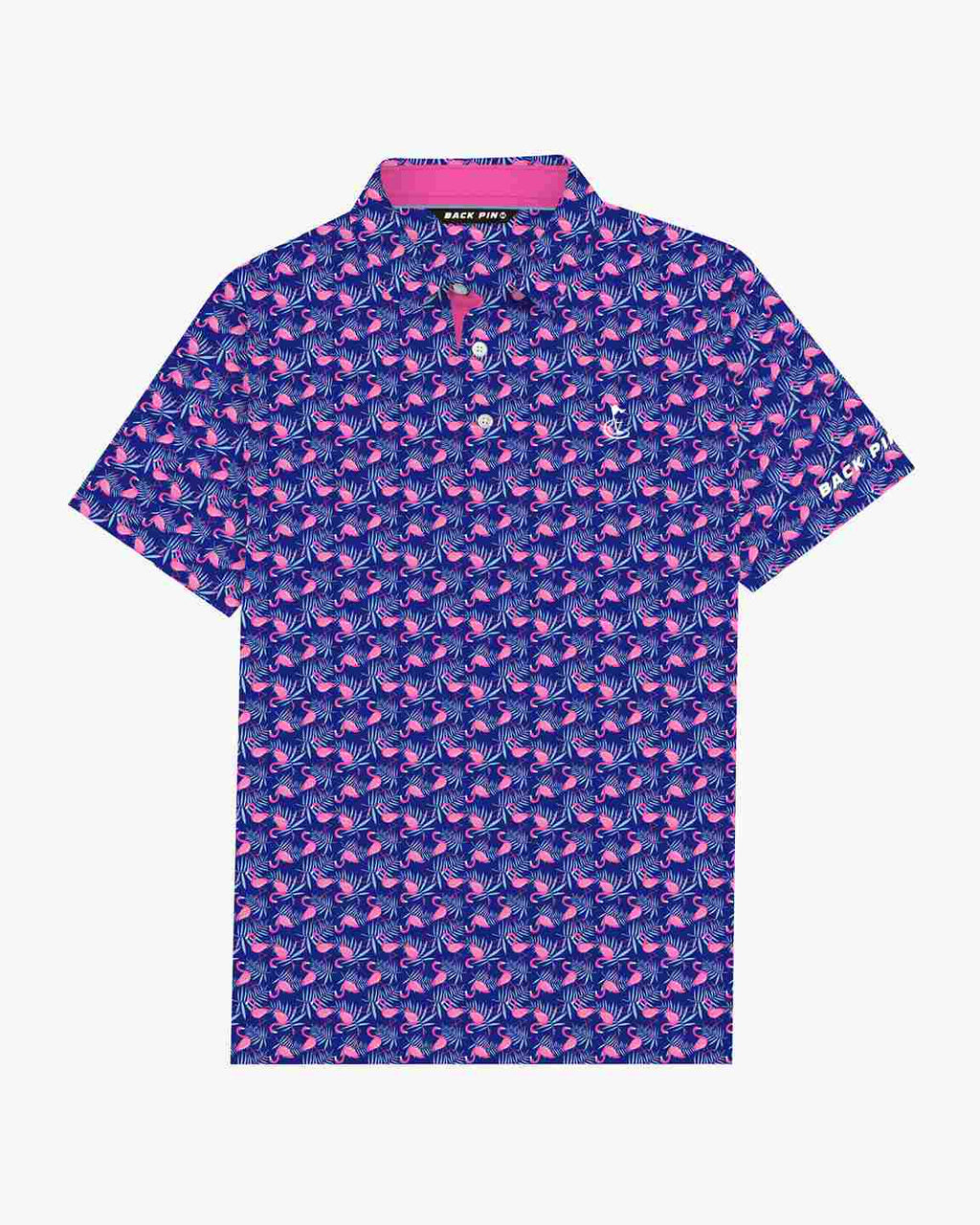 Midnight Palm Flamingo Polo