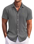Men's Casual Fashion Solid Color Comfortable Pit Short Sleeve Shirt
