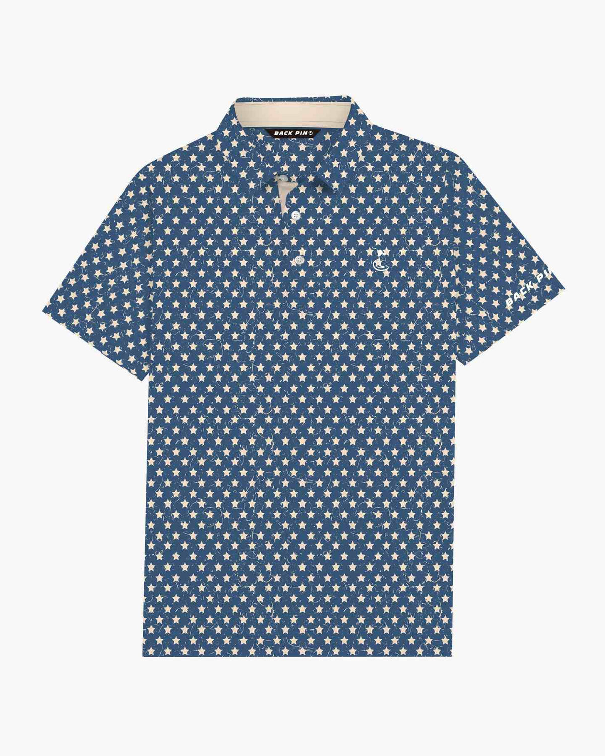 Vintage Star Print Patriot Polo