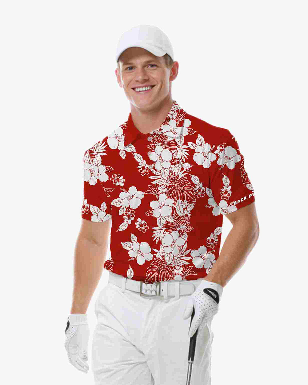 Red Hawaiian Bloom Polo