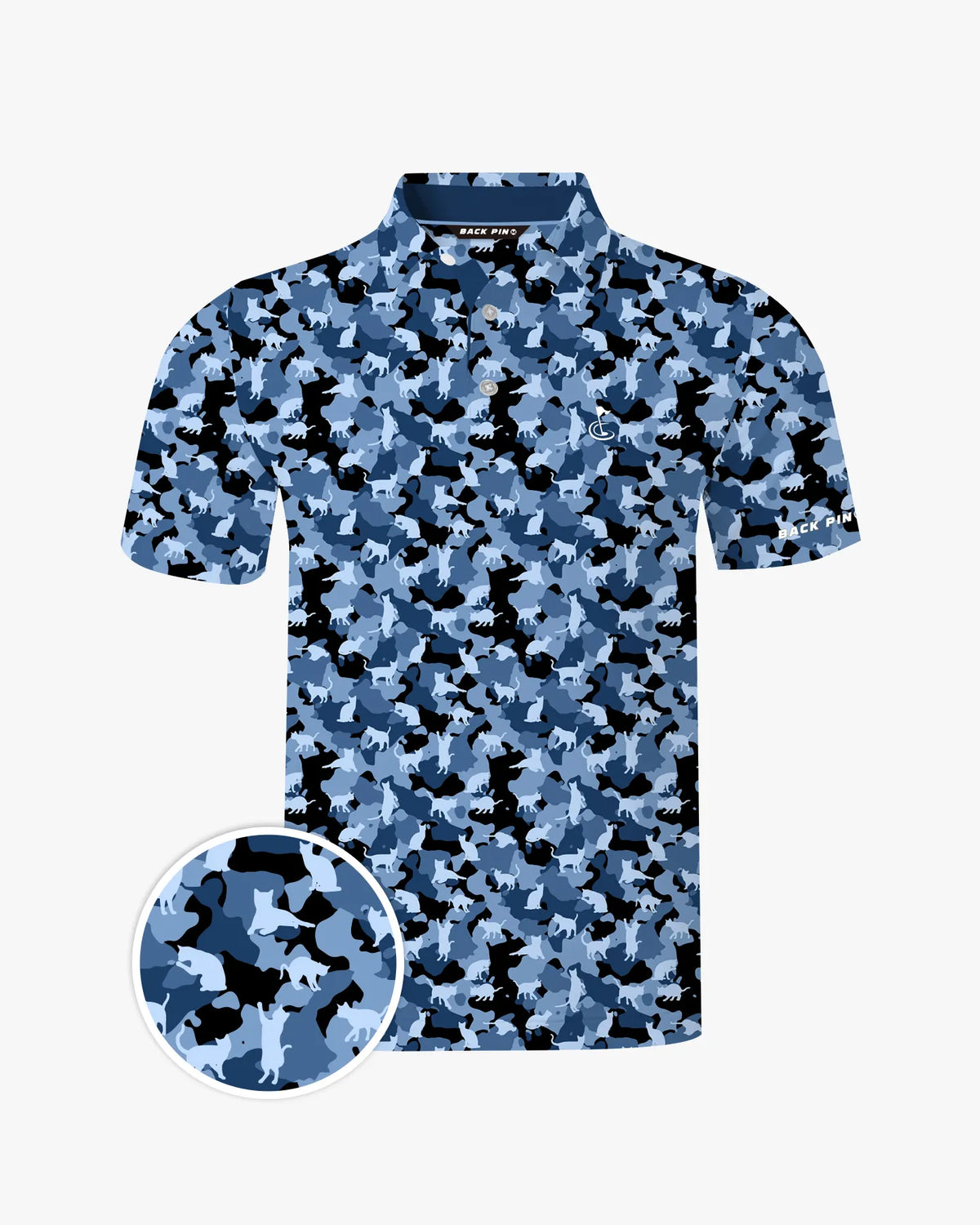 Midnight Cat Camo Polo