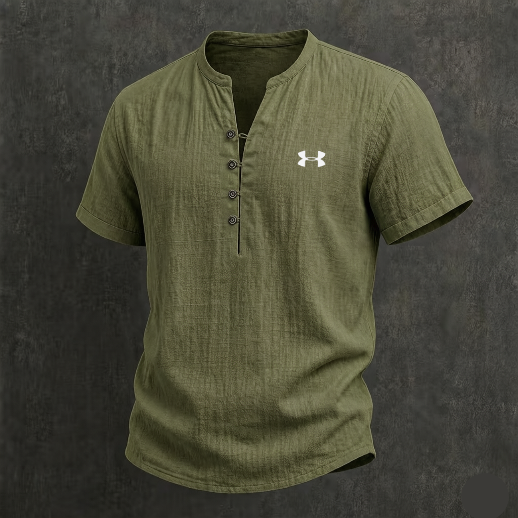 Men's Cotton Linen Vintage Breathable Casual Solid Color Button Down Shirt
