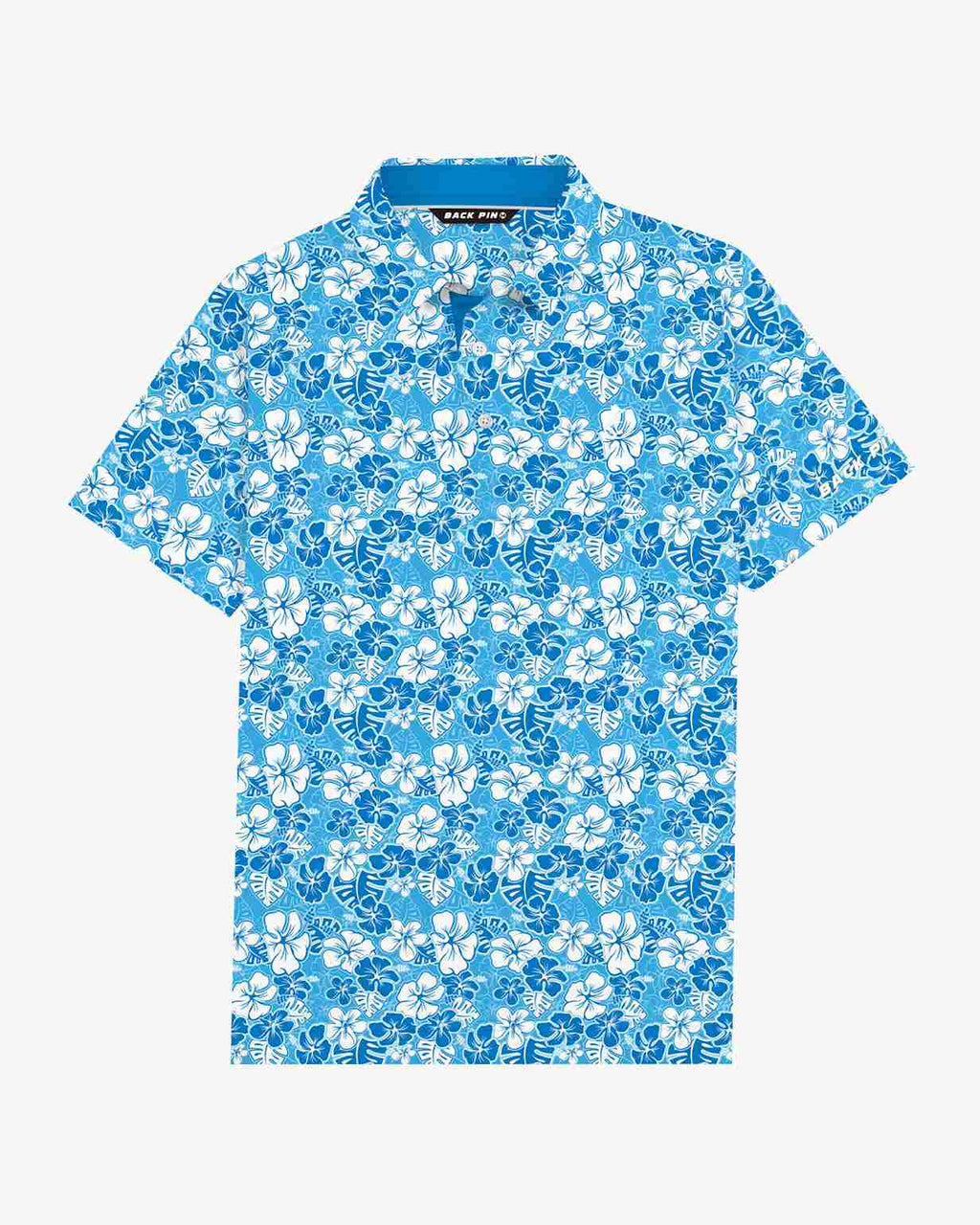 Blue Hibiscus Wave Polo