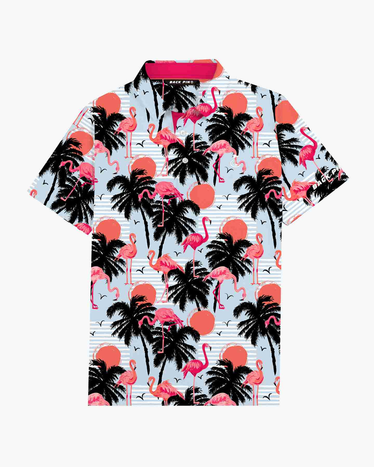 Coastal Flamingo Sunset Polo