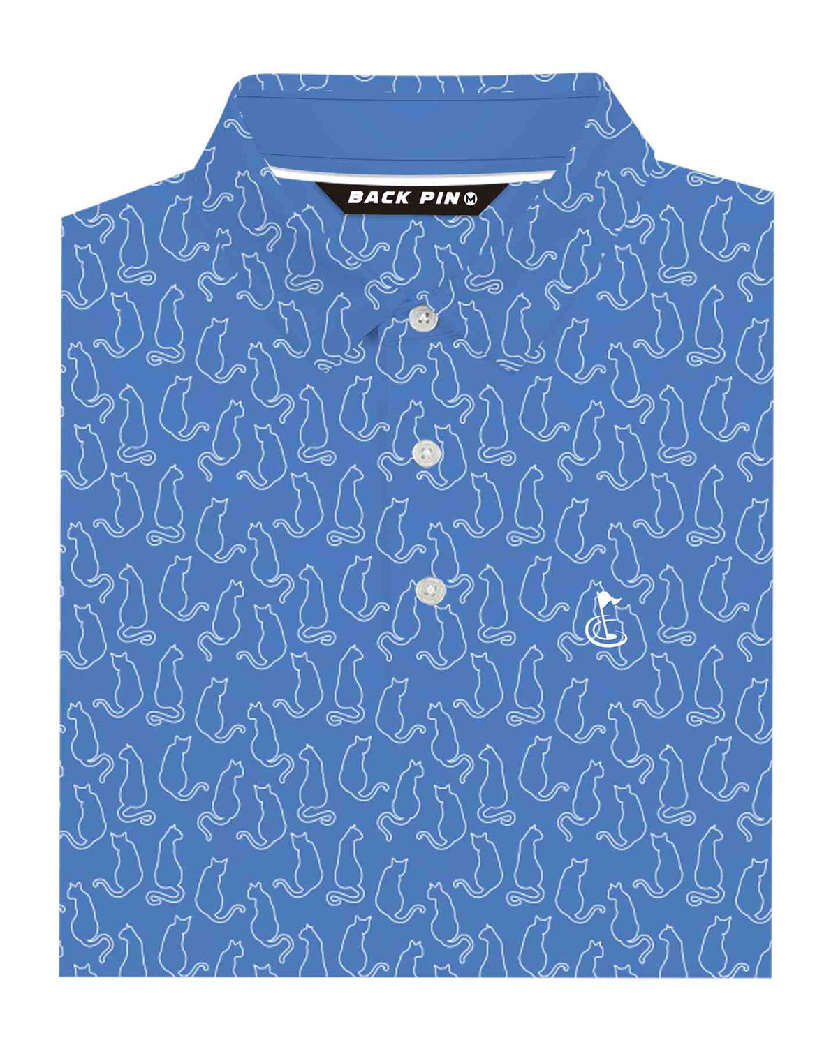 Cat Outline Print Polo
