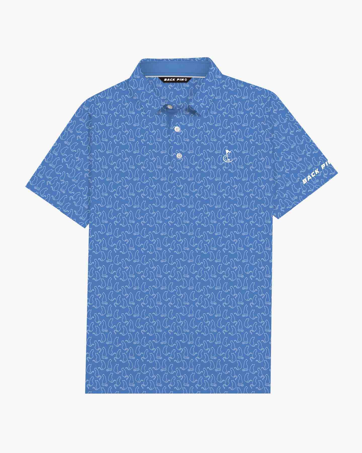 Cat Outline Print Polo