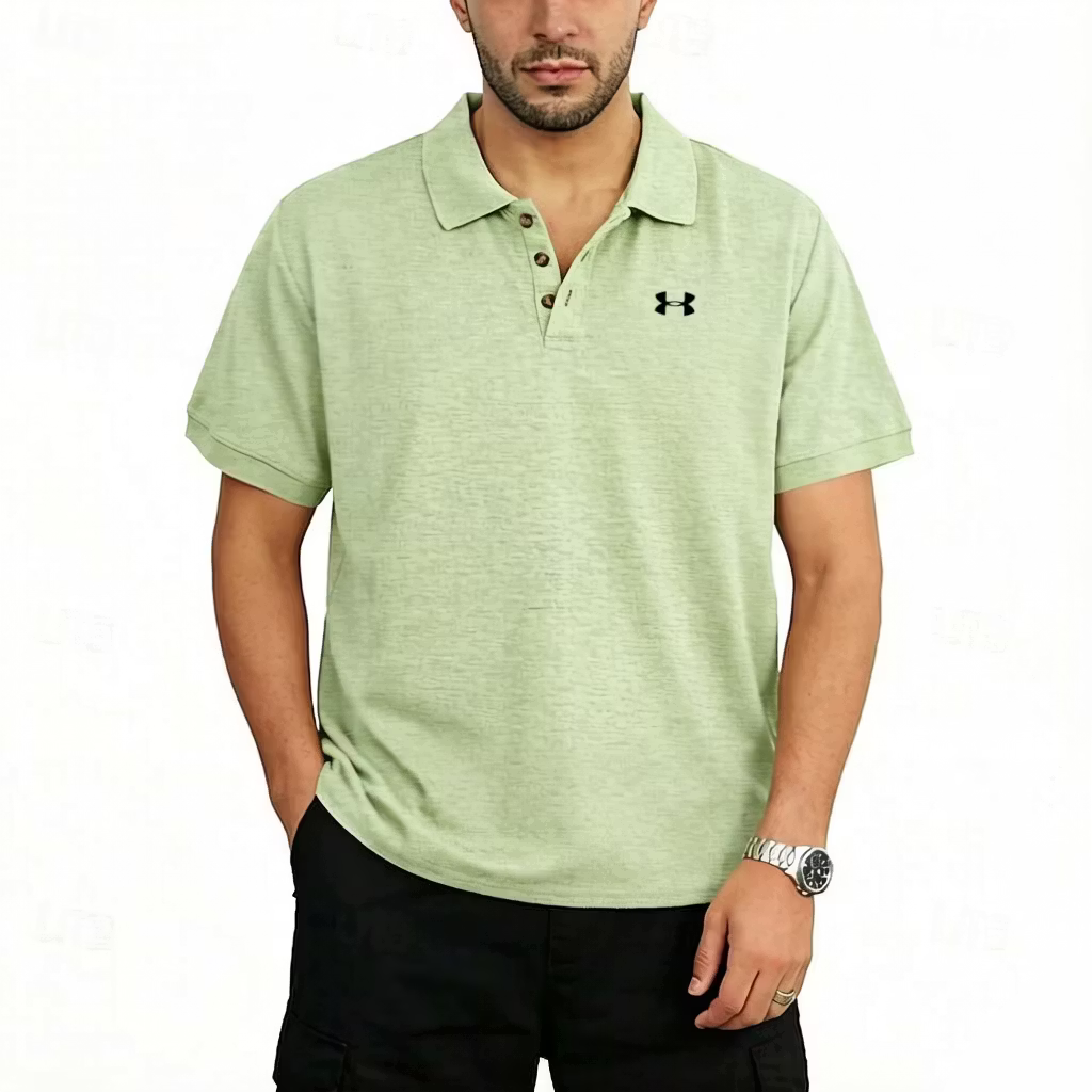 Men's Cotton Solid Color Commuting Business Casual Polo T-Shirt