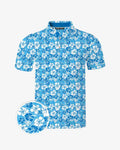 Blue Hibiscus Wave Polo