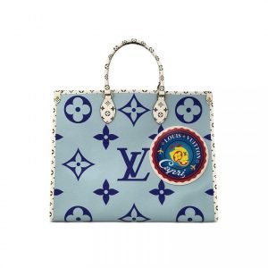Louis Vuitton Monogram Giant Onthego Capri Blue Coated Canvas Tote