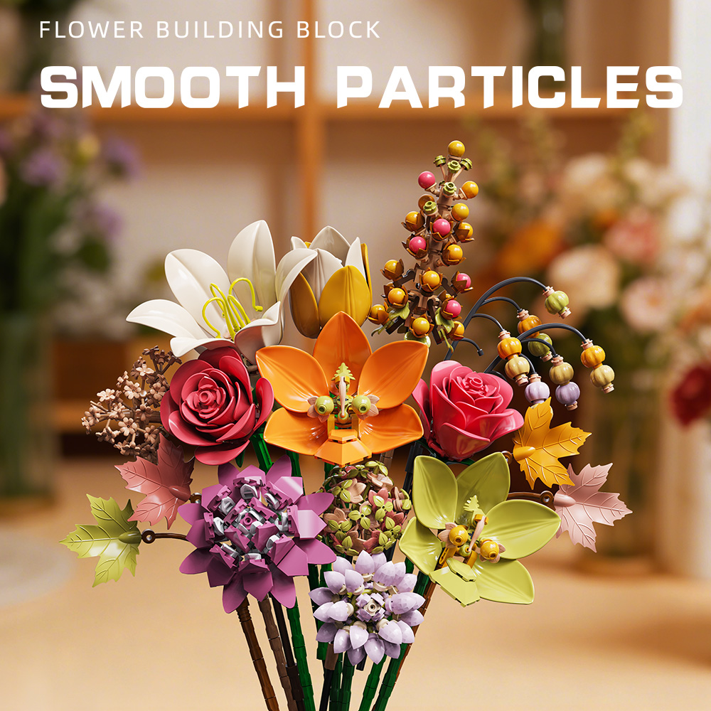 Mesiondy Eternity Flowers Bouquet Building Kit – 813 PCS DIY Artificial Floral Arrangement | Premium Brick System | Gift-Ready Box - Image 4
