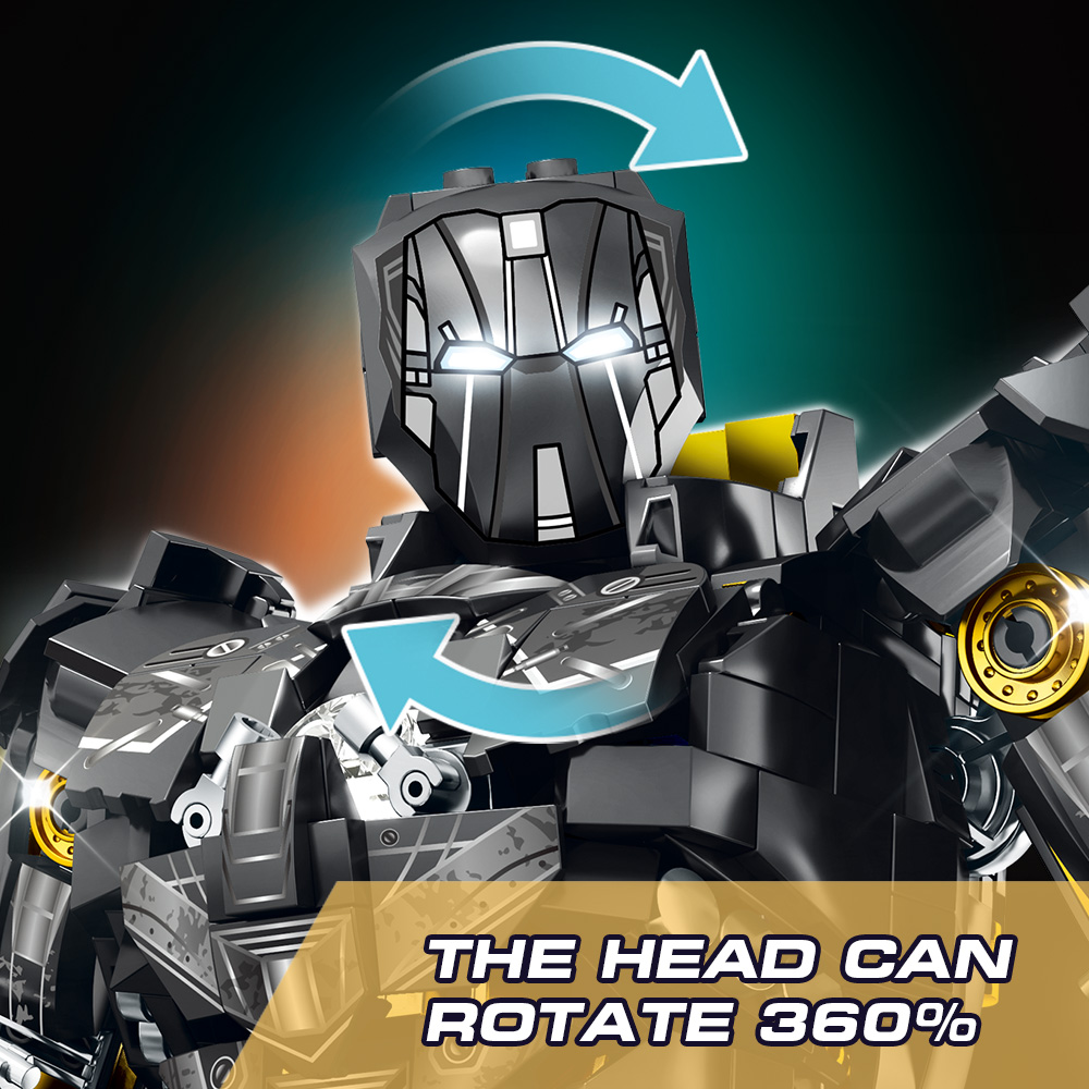 Mesiondy Obsidian Enforcer Mech Building Kit – 2362 PCS Premium Brick System | Energy Whip Effects | Light-Up Reactor Details - Image 7