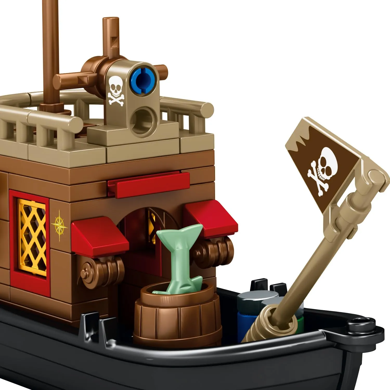 Mesiondy Pirate Island Pier Building Set ๐ดโโ ๏ธ โ 573 PCS, 21.6" Long Pirate Dock & Boat Toy ๐ข, Compatible with Major Brick Brands ๐งฉ - Image 9