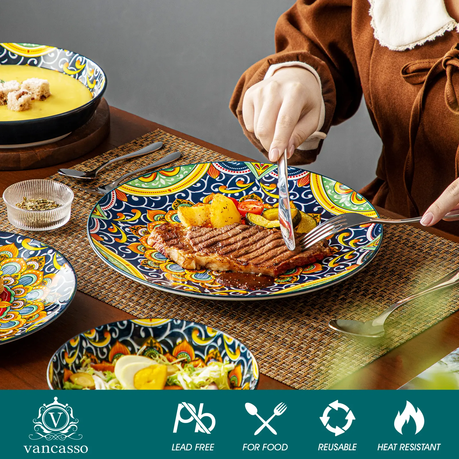 Microwave and dishwasher china cutlery set - Image 7
