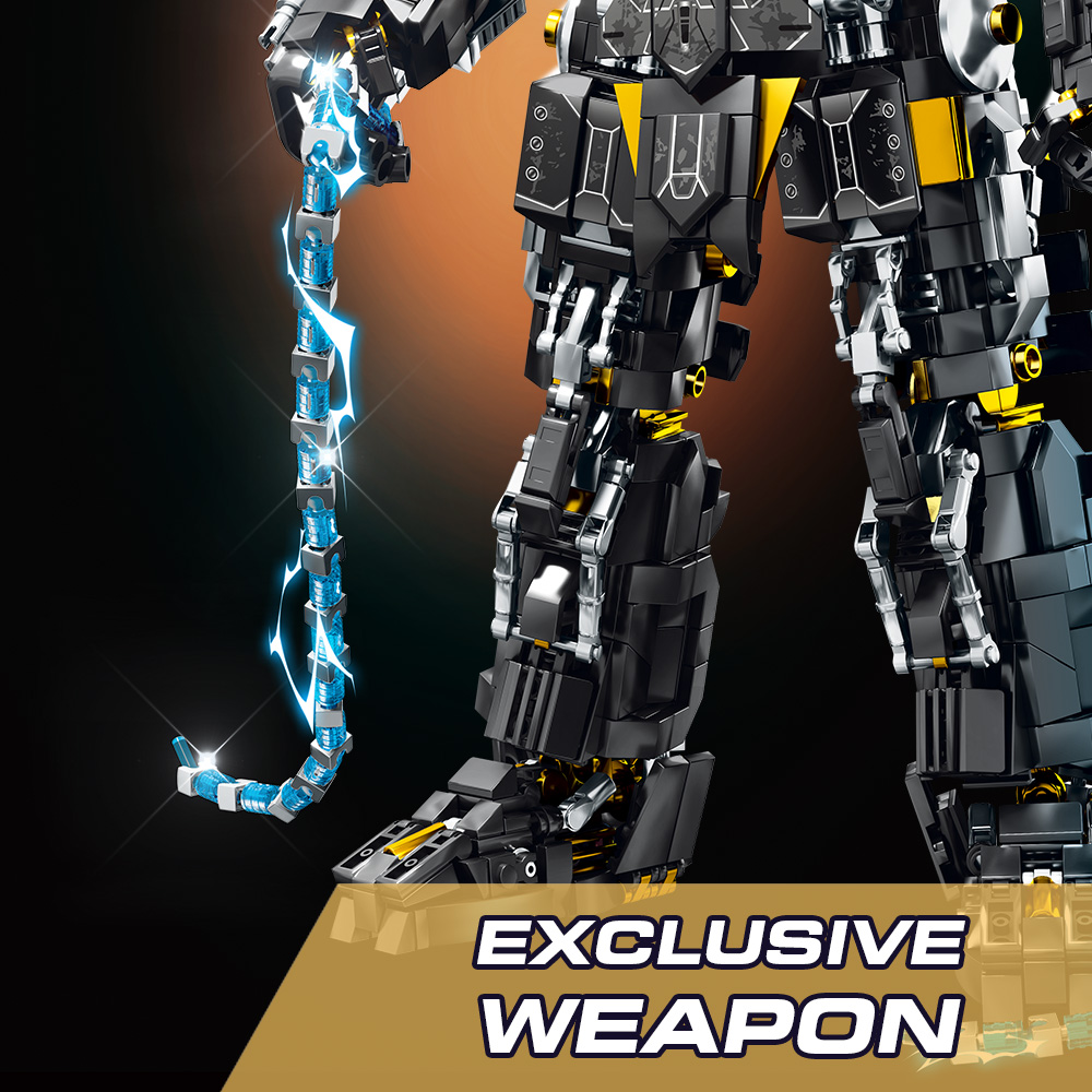 Mesiondy Obsidian Enforcer Mech Building Kit – 2362 PCS Premium Brick System | Energy Whip Effects | Light-Up Reactor Details - Image 9