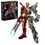 Mesiondy MK50 Armored Hero Semi-Mechanical Mech Building Kit – 2002 PCS Premium Brick System | Deconstructed Collectible Display Model | Light-Up Energy Effects