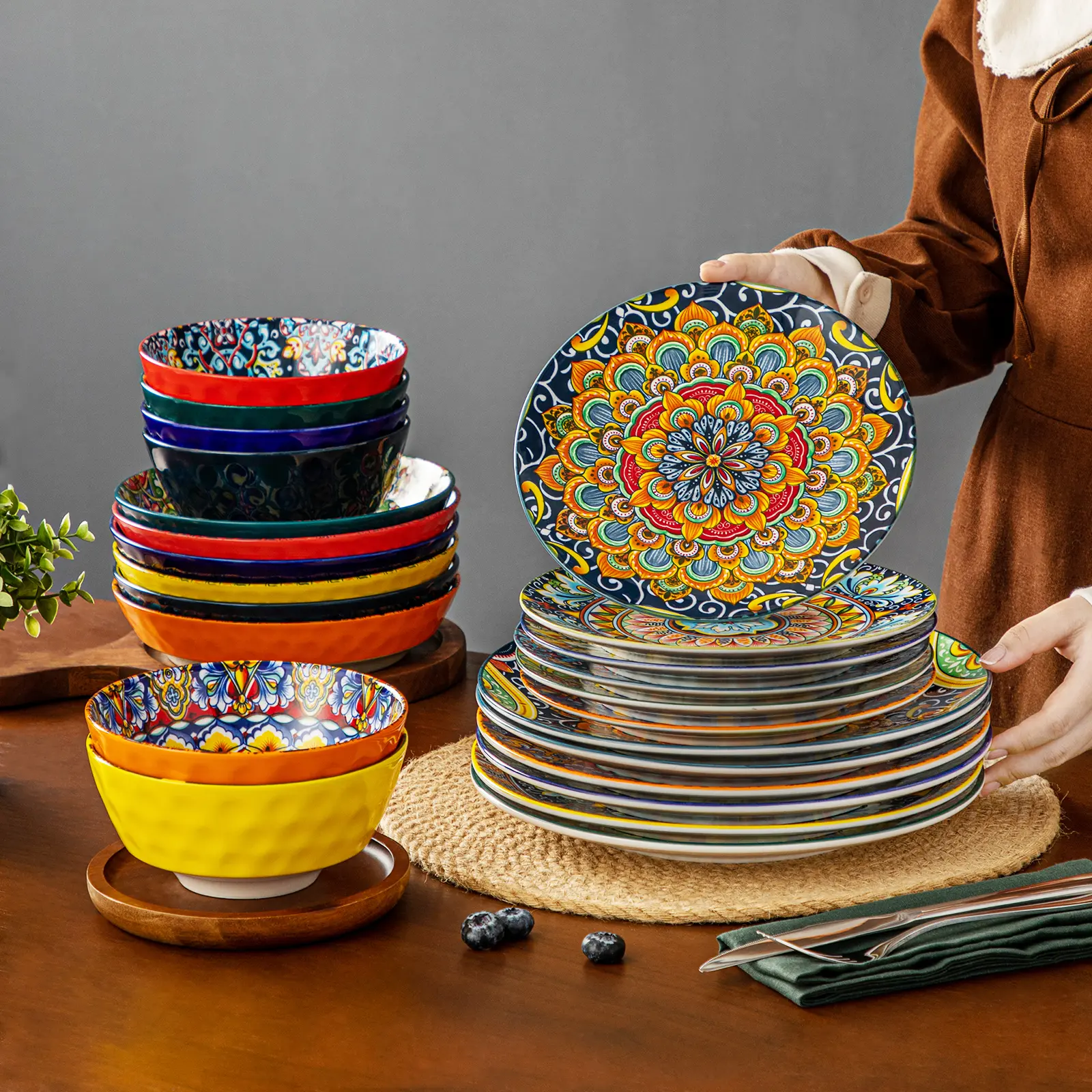 Microwave and dishwasher china cutlery set - Image 13