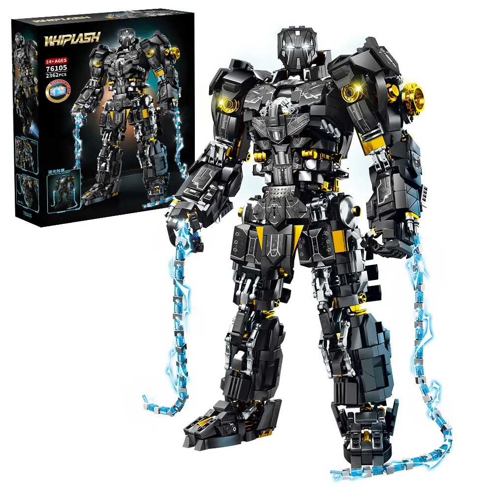 Mesiondy Obsidian Enforcer Mech Building Kit – 2362 PCS Premium Brick System | Energy Whip Effects | Light-Up Reactor Details