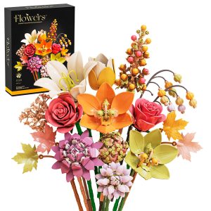 Mesiondy Eternity Flowers Bouquet Building Kit – 813 PCS DIY Artificial Floral Arrangement | Premium Brick System | Gift-Ready Box