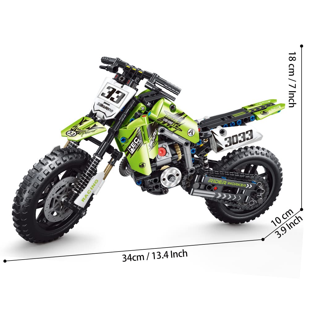 Mesiondy Championship Off-Road Dirt Bike Building Kit – 476 PCS Premium Brick System | Motocross Racing Model | Number 33 Livery - Image 2